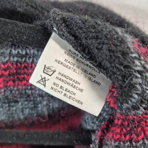 Kidka Icelandic Sweater Womens M Gray Wool Cardigan Full Zip Long Sleeve Hooded - Picture 5 of 8